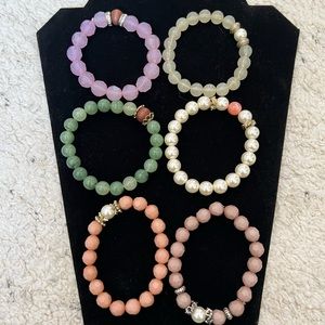 Set of 6 Multicolored Beaded Bracelets